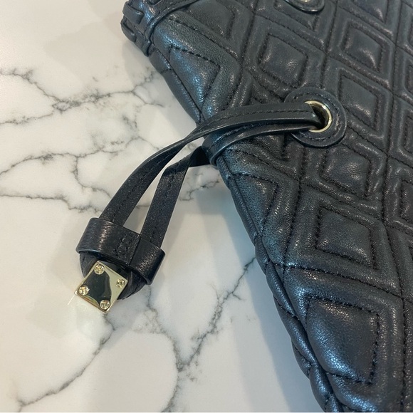 Tory Burch Diamond Quilted Black Slouchy Tote Bag - Picture 8 of 16